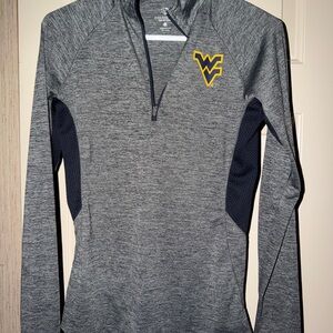 Colosseum  West Virginia Heather Gray and Navy Quarter-Zip Sweatshirt